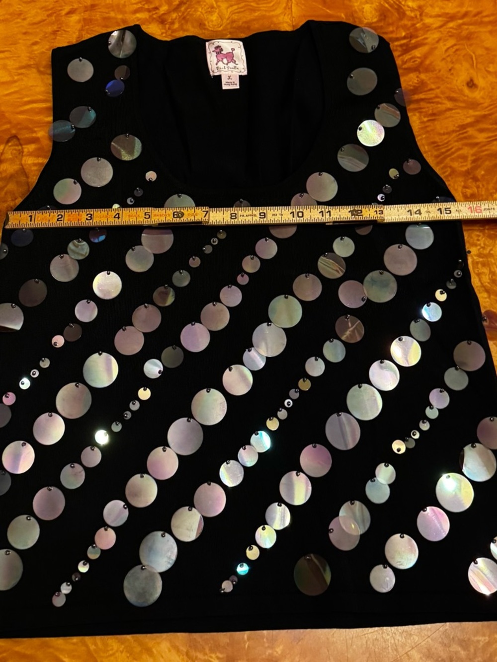 Black Sequin Disc Cardigan with Matching Tank - Picture 7 of 12